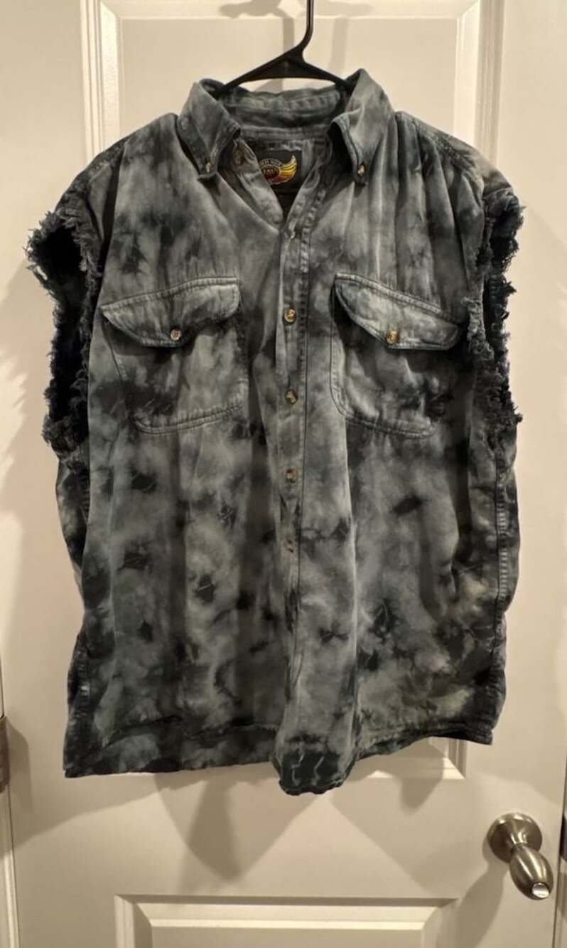 Biker Wear Sleeveless Shirt Size XL Black Tie Dye Sturgis Rally